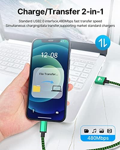 Aioneus 10 ft i Phone Charger 2 Pack – Apple Certified Lightning Cable with Fast Charging, Extra Long Nylon Braided Cord in Stylish Pink for i Phone 13, 12, 11, XS, XR, 10, 8, 7, 6 Plus – Unmatched Durability and Flexibility