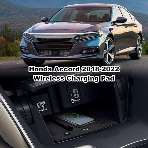 Elevate Your Honda Accord Experience with Fast Wireless Charger – 2018-2022 Model-Specific Charging Panel Featuring USB-A & USB-C Ports, Streamlined Center Console Organizer for Effortless Smartphone Charging and Enhanced Vehicle Interior Functionality