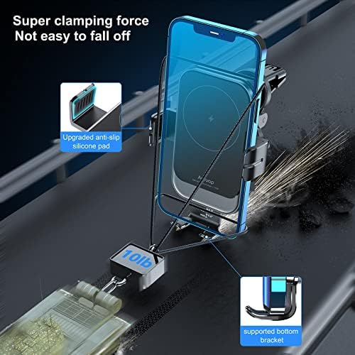 Ultimate Fast Wireless Car Charger Mount – Advanced Auto Alignment Smartphone Holder for i Phone 16/15/14/13/12/Pro Max & Samsung Galaxy – Dual Coil Rapid Charging Solution for Dashboard & Windshield Use – Premium Safety Features for Secure Power on the Road