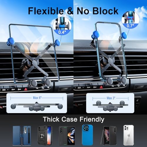 Z Fold 5 Gravity Car Mount – Versatile Dual-Form Phone Holder for Samsung Galaxy Fold Series, Google Pixel, and i Phone 16 with Thick Case Compatibility – Enhanced Stability for Safe Navigation and Hands-Free Convenience