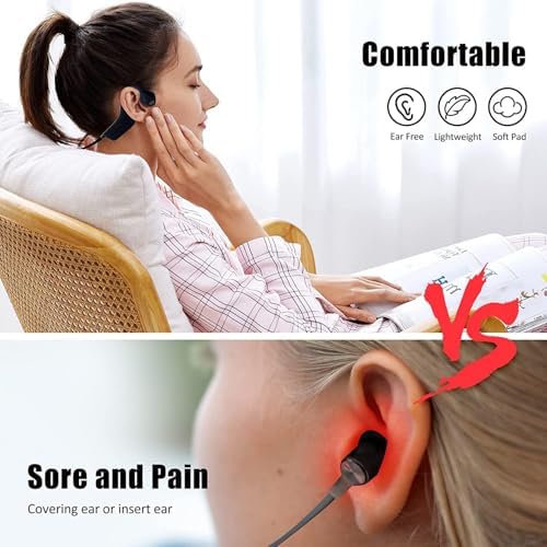 Ultra-Lightweight Bone Conduction Bluetooth Headphones – Waterproof Open-Ear Design for Enhanced Awareness and Comfort – Ideal for Sports, Workouts, and Hands-Free Calls with Crystal Clear Audio – Multi-Device Connectivity and Durable Performance for Active Lifestyles