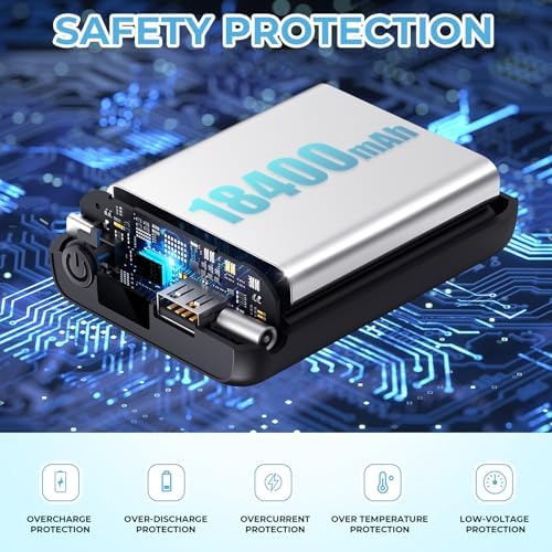 Ultimate Heated Vest Battery Pack – Versatile Rechargeable Power Bank with LED Display, Multi-Output Charging for Heated Jackets and Devices, Compact and Lightweight for Outdoor Adventures