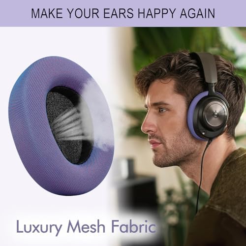 Upgrade Your Sound: GEVO High-Density Foam Ear Pads for Steel Series Arctis Nova – Stylish Purple Magic Mesh Fabric Cushions for Pro Wired, Nova 1, 3, 4, 5, 7 Headphones – Enhanced Comfort and Sound Isolation for Long Listening Sessions