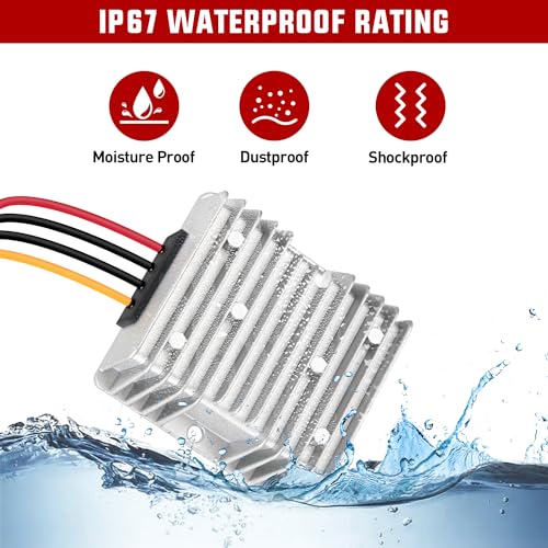 Nilight 48 V to 12 V Waterproof DC Voltage Converter – High-Efficiency 240 W Regulator for Golf Carts & Electric Scooters – Reliable Step-Down Power Supply with Overcurrent Protection and Easy Installation for Enhanced Energy Performance