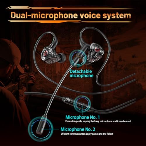 Elevate Your Gaming Experience with Dual Driver Wired Earbuds – Noise-Cancelling Type C Headphones with Built-In Mic for Crystal Clear Audio – Perfect for Mobile, Tablet, and Laptop Gaming – Immerse Yourself in Superior Sound Quality and Stay Connected During Intense Sessions