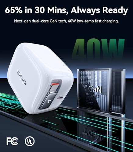 Experience Maximum Efficiency with TORRAS Flex Line 40 W Dual-Port USB-C Charger Block for Galaxy Z Fold 7 – Fast Charging Power Adapter with Retractable Cable, Ideal for i Phone 15/16 & Samsung Galaxy S25/S24 Ultra, Sleek Gold Finish for Ultimate Style and Portability