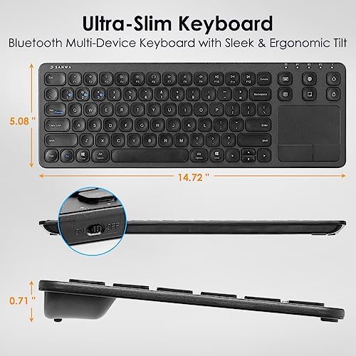Transform Your Workspace with the SANWA Multi-Device Bluetooth Keyboard & Touchpad – Rechargeable Wireless Keypad for Seamless Mac, Windows & Tablet Use, Sleek White Design for Modern Professionals and Students, Effortless Navigation and Enhanced Efficiency