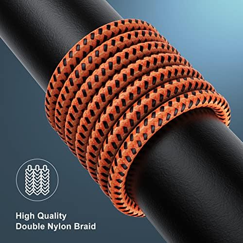 Essri 10 FT Nylon Braided i Phone Charger Cord 2-Pack – Fast Charging Lightning Cable for i Phone 14, 13, 12, 11, X, XS, XR, and 15 – Durable Blue 10 Foot Charging Solution for Ultimate Convenience and Style