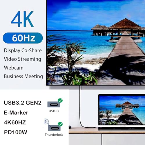 USB 4.0 to USB C Link Cable(24.6ft), 20Gbps 100W Fast Charging USB C Cable, 8K HD Display,Compatible with Oculus/Meta Quest Thunderbolt 4, iPhone 16/15 Pro Max Plus, MacBook – Enhanced Compatibility and Speed