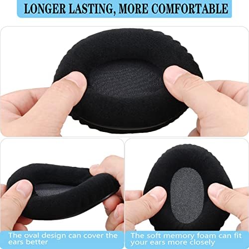 Ultimate Comfort Replacement Ear Pads for Hyper X Cloud II Wireless & Cloud Alpha – Luxurious Velour & Premium Protein Leather with High-Density Foam for Enhanced Gaming Experience – Quick Installation & Sleek Black Design