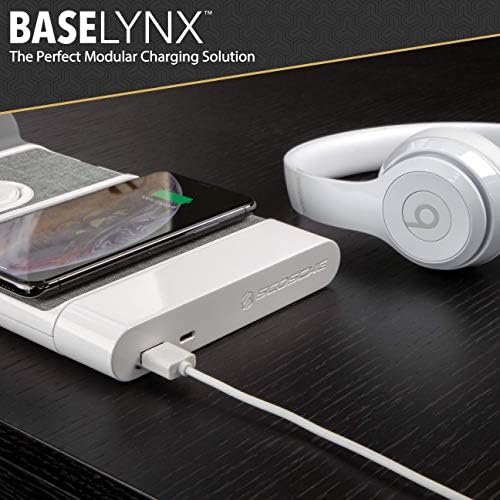 Scosche BLQP-XTSP Base Lynx Modular Qi-Certified Wireless Charging Hub – Fast, Customizable Charging Solution with Safety Features for Home and Office – Sleek Design for Effortless Device Powering and Enhanced Compatibility