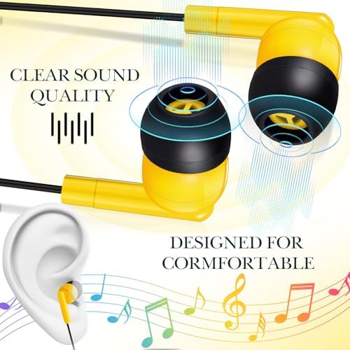 Kanayu 100 Pack Classroom-Ready Wired Earbuds – High-Quality 3.5 mm Jack Earphones for Enhanced Student Learning, Individually Packaged for Quick Distribution, Lightweight Comfort for Focused Educational Experiences