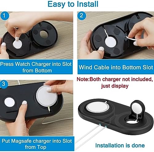 SOKUSIN Stand for Apple Watch and iPhone – 2 in 1 Charging Stand Holder Dock for iPhone iWatch Mag Safe Charger Compatible with All Apple Watch 10 9 8 Series & iPhone 16 15 14 13/AirPods Magnetic Case – Enhanced Compatibility and Speed