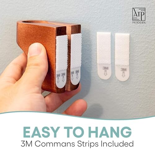 Elevate Your Charging Game: Premium Acacia Wood Wall Mount for Apple Watch Series 9 – Stylish Wooden Dock with 3 M Command Strips for Effortless Installation and Fast Charging Compatibility for All i Watch Models – Space-Saving Design for Modern Living