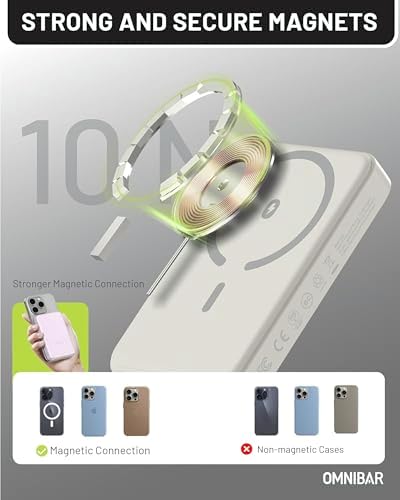 Ultra-Slim Magnetic Power Bank – 5000 m Ah Wireless Charger for i Phone 16 Series with 20 W Fast Charging and USB-C Cable, Stylish Purple Design for Effortless Portability and Enhanced Compatibility