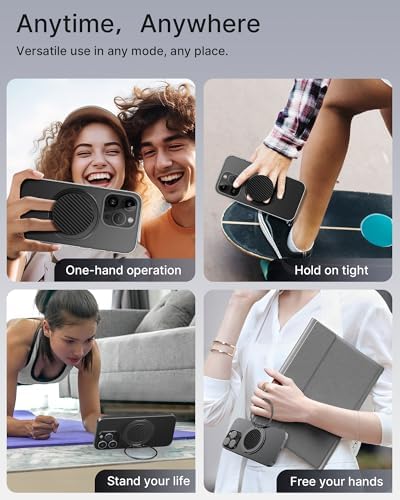 Glamour Pearl Magnetic Phone Grip Holder with Adjustable Kickstand – Ultimate Versatile Smartphone Accessory for i Phone, Android & Kindle – Secure Hands-Free Viewing & Stylish Design – Includes Magnetic Adapter for Effortless Compatibility and Enhanced Usability