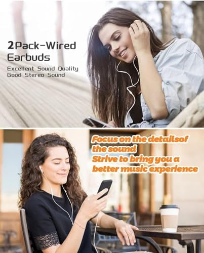 Premium USB C Wired Earbuds for Samsung Galaxy S23 FE, S22, S21, S20, A53, A54 – Dual Pack In-Ear Headphones with Built-in Microphone, Volume Control, and Exceptional Bass for Superior Audio Performance on All Android Devices