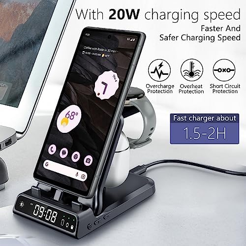 Revolutionary 3-in-1 USB C Charging Hub for Google Pixel Devices – 25 W Super Fast Charging Dock for Pixel Watch 1 & All Pixel Generations Including Pixel Buds Pro/2/A-Series – Sleek, Space-Efficient Design for Optimal Device Organization and Rapid Power-Up