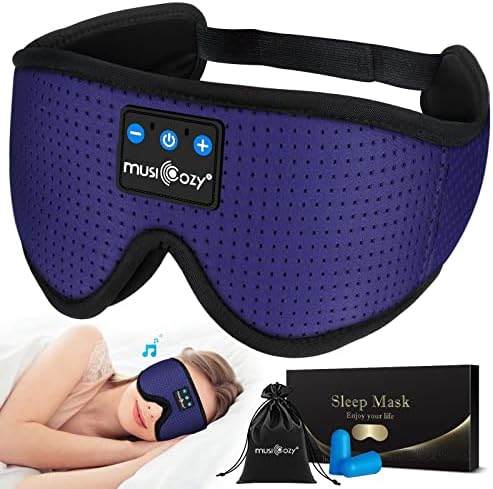 Ultimate Bluetooth Sleep Mask with Built-In Headphones – Perfect for Side Sleepers Seeking Uninterrupted Relaxation – Advanced Wireless Eye Cover for Enhanced Sleep Quality – Soft, Breathable Fabric for All-Night Comfort – Rechargeable Battery for Extended Playback – Ideal Travel Companion for Music Lovers and Restful Sleep