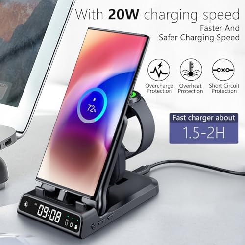 25 W USB-C Fast Charging Dock for Samsung – 3-in-1 Foldable Charging Station for Galaxy S25, S24, Z Flip 6, Fold 6, and Galaxy Watch Ultra/7/6/5/4 – High-Efficiency Portable Charger for Home & Office Use, Ideal for USB-C Buds and Multi-Device Power Solutions