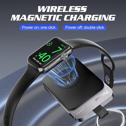 Compact Magnetic Apple Watch Charger Power Bank – 1500 m Ah Keychain Fast Charging Solution for All Models (Series 2-10, SE, Ultra) – Ultimate Portability and Enhanced Compatibility for On-the-Go Lifestyle