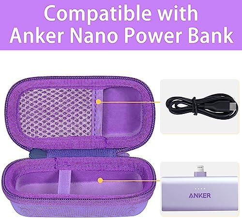 Premium co2 CREA Purple Hard Case for Anker 621 Nano Power Bank – Enhanced Shock Protection and Seamless Port Access for 5,000 m Ah Portable Charger – Ultimate Travel Companion and Stylish Accessory