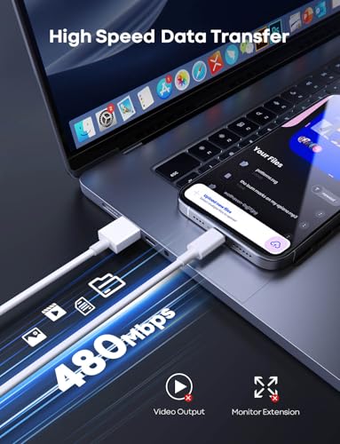 Long USB C Cable 20Ft, White Premium TPE USB A to Type C Cable Charger Cord Fast Charging for iPhone 16 15 Series Samsung Galaxy, Note, LG, Moto, Pixel and Other USB-C Device – Enhanced Compatibility and Speed