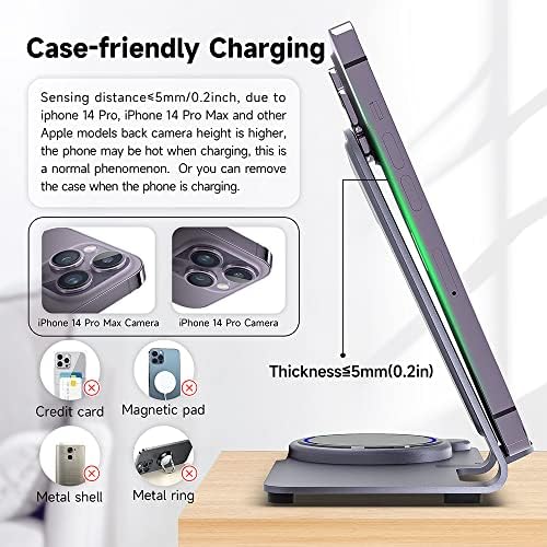 Premium Aluminum Alloy 3-in-1 Wireless Charging Station for i Phone, Apple Watch & Air Pods – Ultra-Fast Power Delivery for i Phone 15 to 11 (Pro, Pro Max), XS, XR – Sleek Minimalist Design for Effortless Clutter-Free Charging Experience
