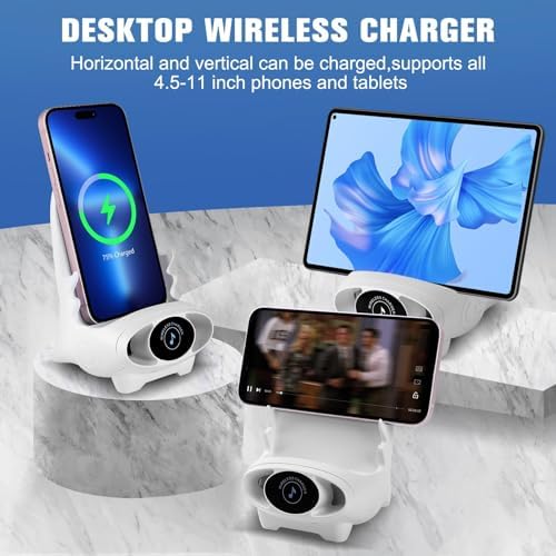 Innovative 3-in-1 Portable Mini Chair Wireless Charger with Ergonomic Phone Holder and Integrated Speaker – Fast Charging Solution for All Smartphones – Perfect Tech Gift for Modern Lifestyles and On-the-Go Connectivity