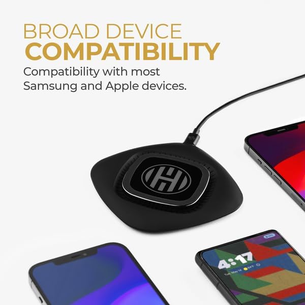 HALO Black Wireless Charging Pad – Rapid Charge Technology with Universal Device Compatibility for Effortless Power-Up Solutions