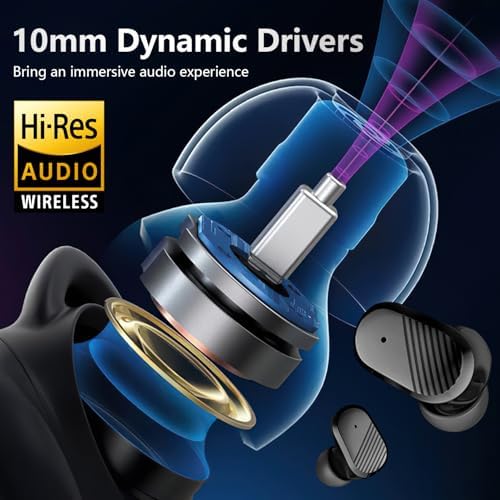 Echolabs Echo 2025 Edition Bluetooth 5.2 Wireless Earbuds – Premium HD Sound with Mini Binaural Comfort, Waterproof Design for Active Users – Extended Battery Life & Portable Charging Case for All-Day Listening