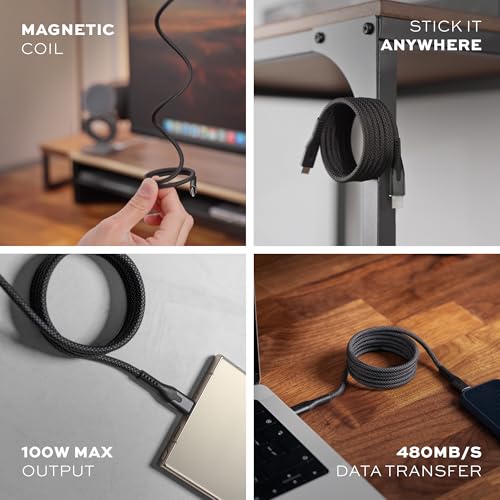 Elevate Your Charging Experience with the STATIK Mag Stack Pro USB C Magnetic Cable – 100 W Fast Charging, 6 FT Length for Ultimate Flexibility, Durable Design Optimized for i Phone 16 Pro Max & Samsung Galaxy S21 – Enjoy Tangle-Free, Efficient Power Solutions for Modern Lifestyles