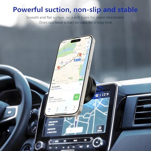 2025 Upgraded Magnetic Phone Holder for Car, 360 Rotatable Folding Vacuum Suction Phone Holder Stand for Dashboard, Windshield, Car, Gym, Car Cell Phone Holder for Android iPhone – Enhanced Compatibility and Speed