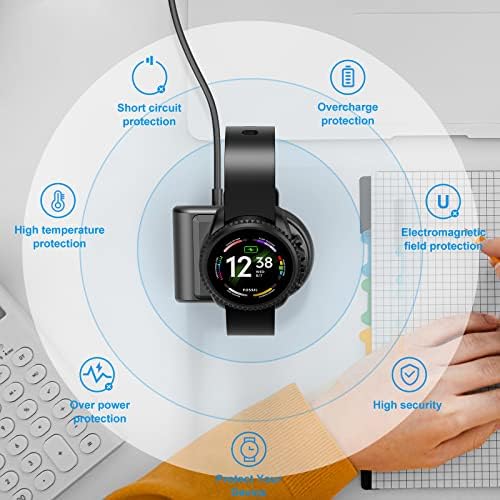 Smartwatch Charging Dock for Fossil Gen 6/5/5 E/4 & MK MKGO Runway – 5 Ft Cable, Enhanced Speed & Elegant Design for Effortless Accessory Experience