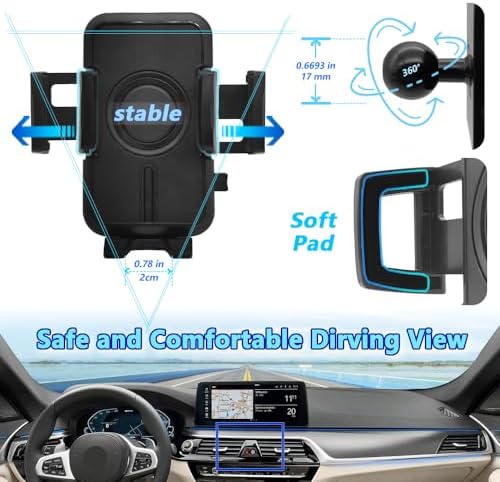 WAAPAK Premium Car Phone Holder Mount for 2017-2023 BMW 5 Series & 2018-2023 M5 – Hands-Free Navigation & Calls with Stylish Design, Compatible with Thick Cases – Effortless Installation & Adjustable Viewing Angles for Safe Driving