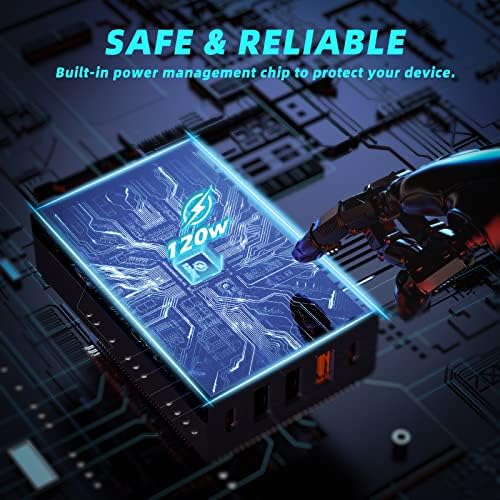 Experience Rapid Roadside Charging with SUNDA 120 W USB C Fast Car Charger – 4-Port Adapter Featuring Dual Type C PD60 W/PPS60 W for i Phone 16/15 Pro/Max/14 & Samsung Galaxy S24, Plus Dual USB-A 30 W QC3.0 for All Android Devices – Compact, Durable, and Universally Compatible for Effortless Multi-Device Charging on the Go