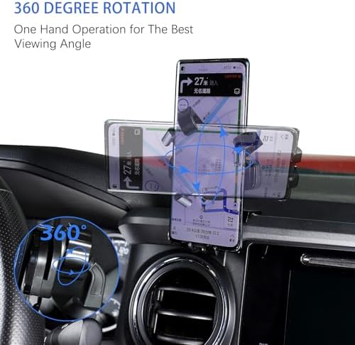 Magnetic Suction Car Phone Mount for Tacoma 2016-2022 – Hands-Free Dashboard & Vent Holder with Retractable Stand for Ultimate Accessibility and Safety in Black – Perfect Fit for Navigation and Calls