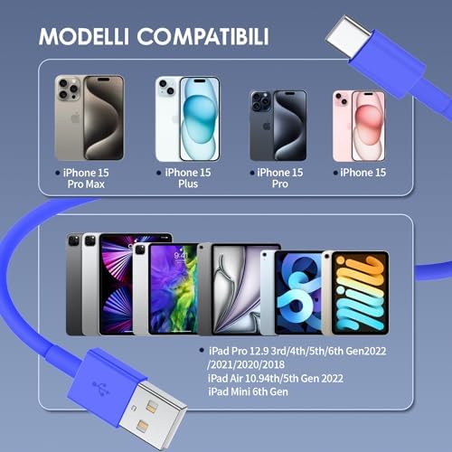 Car Carplay Cable for iPhone 15/16 Car Charger Cable,4Pack USB A to USB C for Carplay USB C Cord,iPhone 16/15/Plus/Pro Max,iPad Pro 12.9/11,Air 5th/4th Gen,Mini 6th Gen/Car Charging Cable 3FT – Enhanced Compatibility and Speed