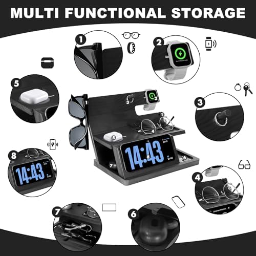 Premium 3-in-1 Wooden Charging Stand for i Phone 16/15/14/13/12 & Apple Watch – Ultimate Nightstand Organizer for Men – Ideal Gift for Dad, Husband, Boyfriend, or Son – Enhanced Speed & Compatibility with Air Pods – Perfect for Father’s Day, Anniversaries & Holidays – Stylish & Functional i Phone Charger Station for All Apple Devices – A Must-Have Tech Accessory for the Modern Man – Elevate Your Gifting with This Unique Natural Wood Design – Effortlessly Charge Your i Phone, Apple Watch, and Air Pods in One Sleek Station – Standby Mode Convenience Meets Aesthetic Appeal – Perfect for Home or Office Use – Impress Your Loved Ones with a Thoughtful and Practical Gift that Combines Style and Utility – The Go-To Choice for Apple Enthusiasts Seeking Quality & Performance in Charging Solutions.