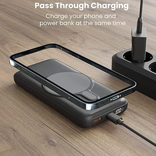 Ultimate 20000 m Ah 20 W USB-C Wireless Magnetic Power Bank for i Phone 12-16 – Fast Charging, Lightweight Design, Seamless Magnetic Attachment for On-the-Go Convenience