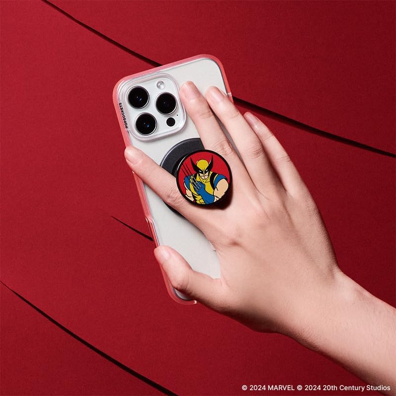 Marvel Captain America Mag Safe Pop Socket Grip – Secure Enamel Phone Holder with Kickstand, Wireless Charging Ready, Lightweight Design for Ultimate Usability and Marvel Fandom Style