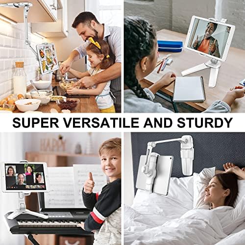 Revolutionize Your Kitchen Setup with Above TEK 3-in-1 Highflex 360° Adjustable i Pad Wall Mount – Universal Under Cabinet Tablet Holder for i Pads, Mini, Air & Surface Pro, Effortless Installation, Sleek Black Finish for Modern Functionality