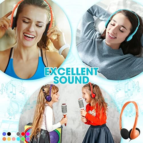 Bulk 36-Pack Kids Over-Ear Headphones – Yunsailing Adjustable Classroom Headsets with 3.5 mm Plug for Ultimate Learning & Engagement, Comfortable & Durable Wired Earphones for Students