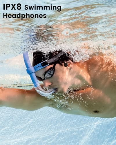 Revolutionary Bone Conduction Swimming Headphones – IPX8 Waterproof Design, Bluetooth 5.3 Connectivity, Built-in MP3 Player with 2500+ Songs, Exceptional Underwater Sound Clarity for Aquatic Enthusiasts and Competitive Swimmers