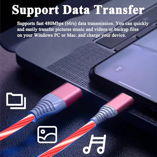 Illuminate Your Charging Experience with the 6.6 FT Light Up USB Type C Charger Cable – 3 A Fast Charge LED Cord for i Phone 16/15 Series & Samsung Galaxy S20/S10/S9/S8, LG V40/V30 – Stylish, Durable, and Enhanced Compatibility for Modern Devices