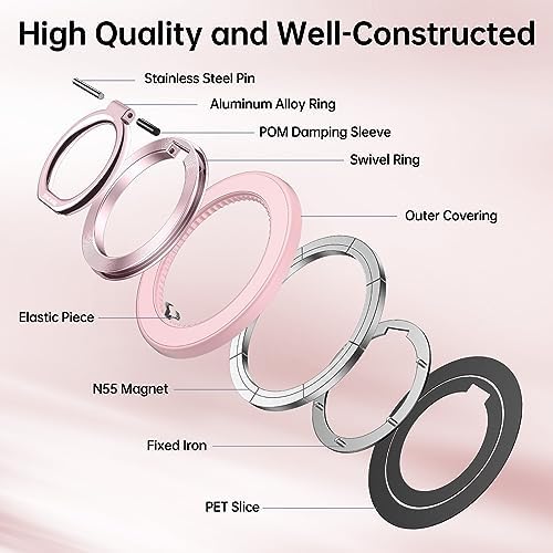 Syncwire Magnetic Phone Ring Holder – Titanium Alloy Kickstand for i Phone 12-16 Pro Max & Compatible Android Devices – Ergonomic Design, Enhanced Mag Safe Stability, Lightweight Grip for Ultimate Hands-Free Convenience
