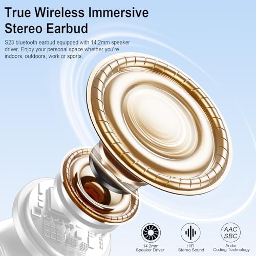 2024 Bluetooth 5.3 Wireless Earbuds – Premium Hi-Fi Stereo Sound with ENC Noise Cancellation for Crystal Clear Audio – 40-Hour Playtime & Dual LED Battery Indicator – IP7 Waterproof In-Ear Headphones Perfect for Active Lifestyles – Compatible with Android & i OS Devices – Ultimate Audio Upgrade for Every Occasion