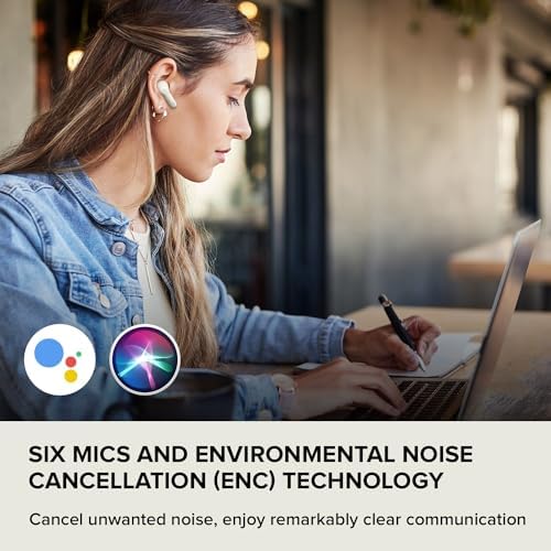 Creative Zen Air Plus Lightweight True Wireless Earbuds – Bluetooth LE Audio with Hybrid Active Noise Cancellation, Ambient Mode, and 32 Hours Playtime – Ergonomic Design with 6 Mics for Crystal-Clear Calls – Perfect for Commuting and Everyday Use (Cream)