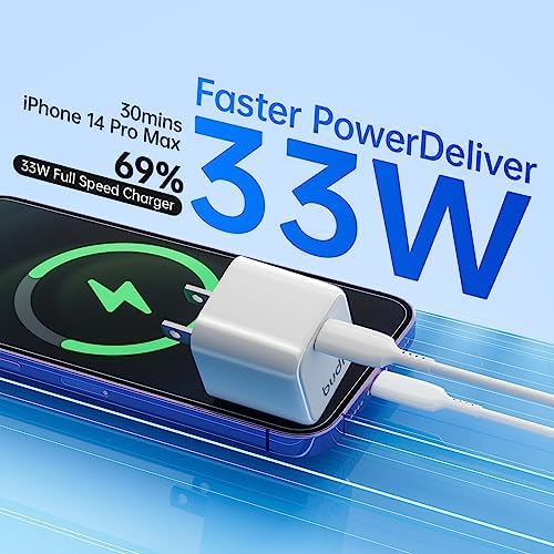 BUDI 34 W Slim USB C Wall Charger – Ultra-Fast 4-Port Charging Hub with 20 W Power Delivery for i Phone 16/15/14/13/12/11/Pro Max/XS/XR/8/7 and Tablets – Compact, Portable Design for Maximum Convenience and Versatility