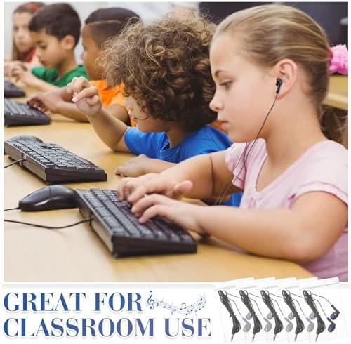 Kanayu 100-Pack Classroom Wired Earbuds – High-Quality Red Headphones with 3.5 mm Jack for Enhanced Learning Experiences, Individually Packaged for Hygiene and Easy Distribution, Ideal for Focused Listening in Libraries and Classrooms, Distraction-Free Design Without Microphone